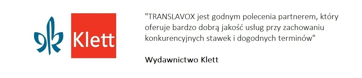 Wydawnictwo Klett poleca nasze biuro tłumaczeń